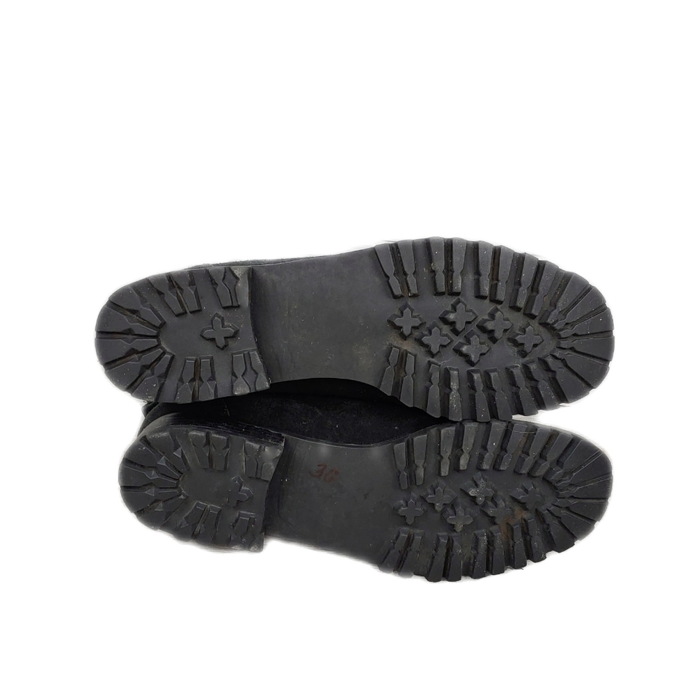Talbots Iceland EUC Womens 7 Black Suede Lace Up Bombat Boots - Picture 10 of 10